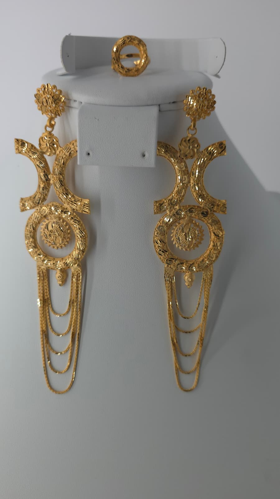2-Piece Gold-Plated Earrings & Ring Set - E55