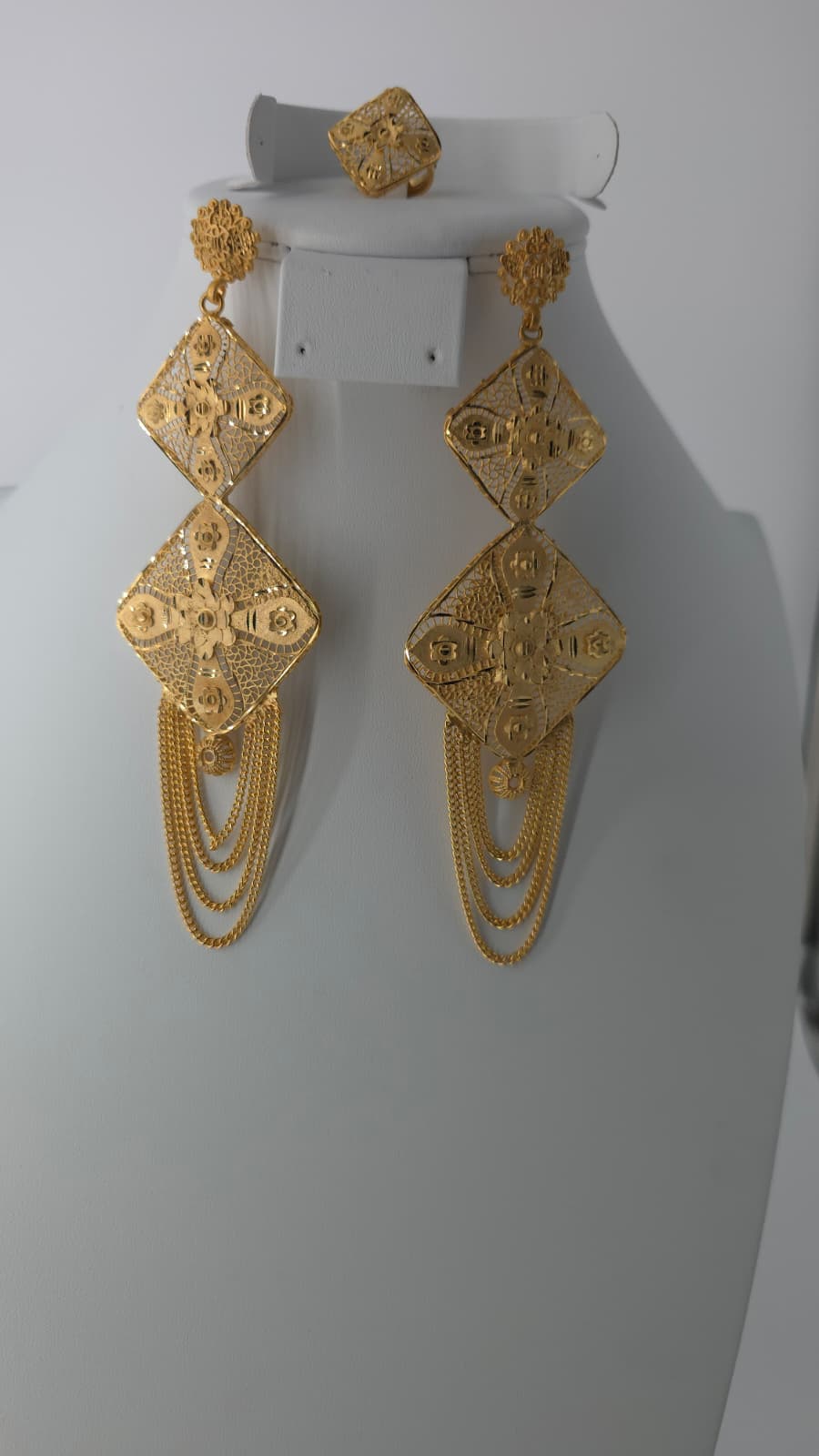 2-Piece Gold-Plated Earrings & Ring Set - E59