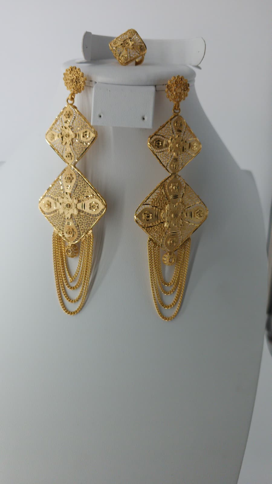 2-Piece Gold-Plated Earrings & Ring Set - E59