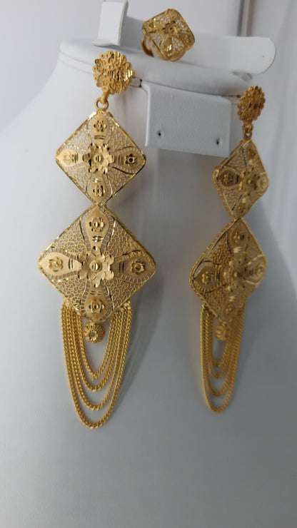 2-Piece Gold-Plated Earrings & Ring Set - E59