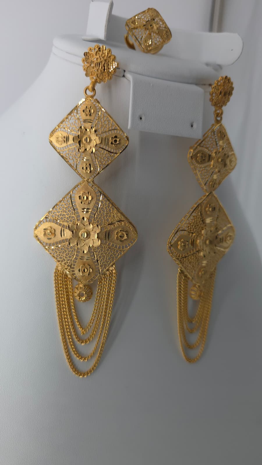 2-Piece Gold-Plated Earrings & Ring Set - E59