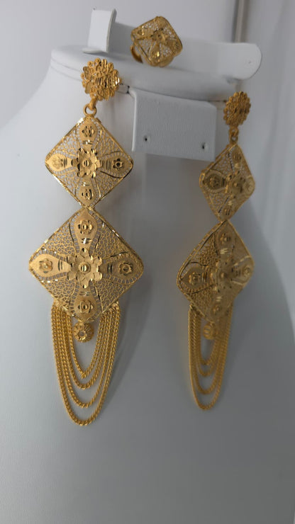 2-Piece Gold-Plated Earrings & Ring Set - E59