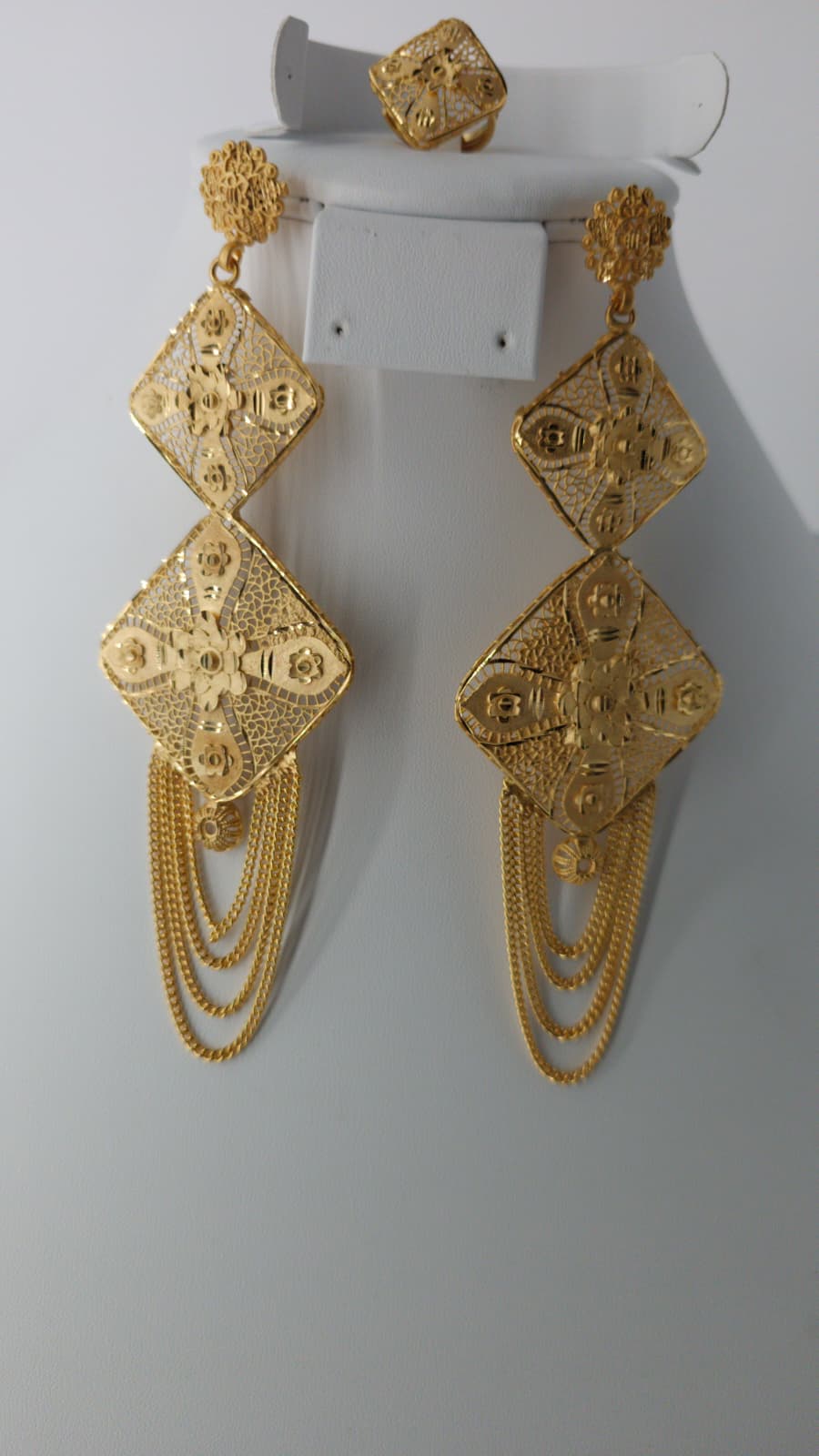 2-Piece Gold-Plated Earrings & Ring Set - E59