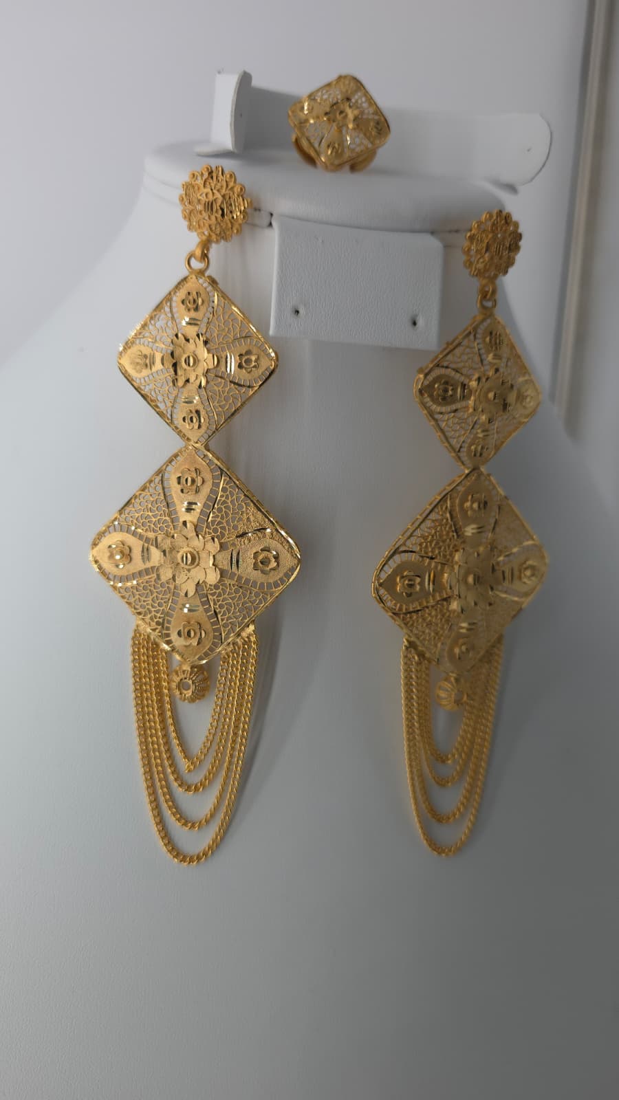 2-Piece Gold-Plated Earrings & Ring Set - E59