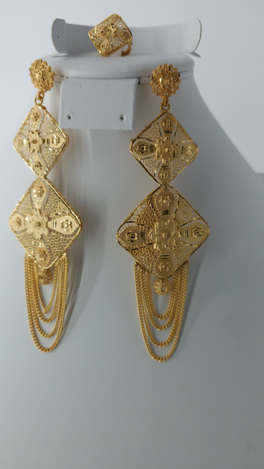 2-Piece Gold-Plated Earrings & Ring Set - E59