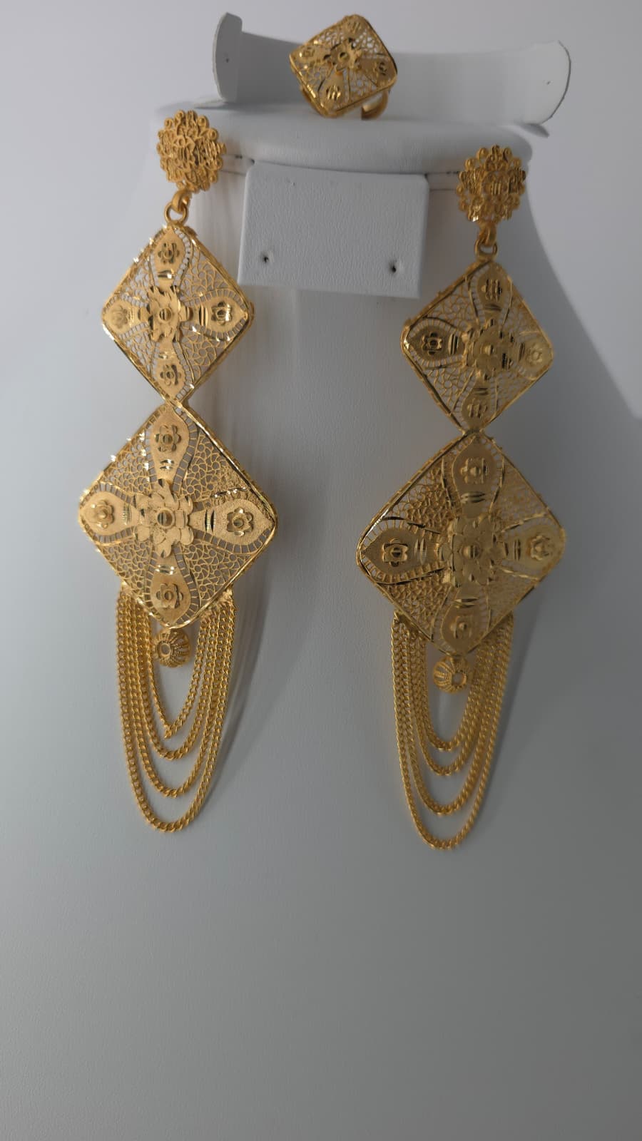 2-Piece Gold-Plated Earrings & Ring Set - E59