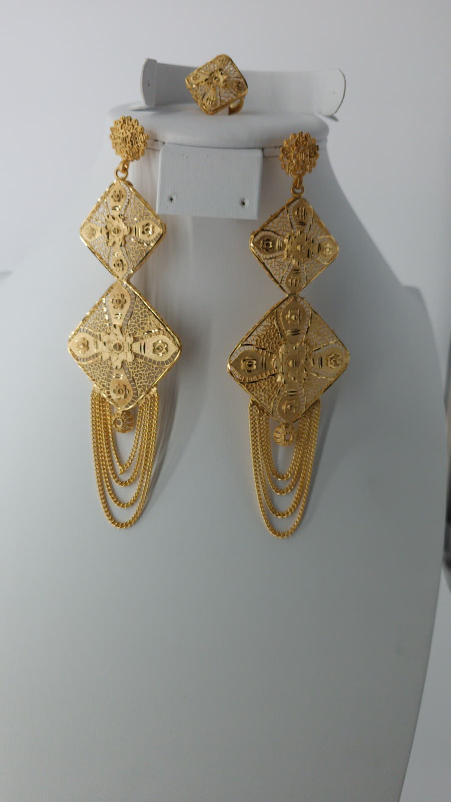 2-Piece Gold-Plated Earrings & Ring Set - E59