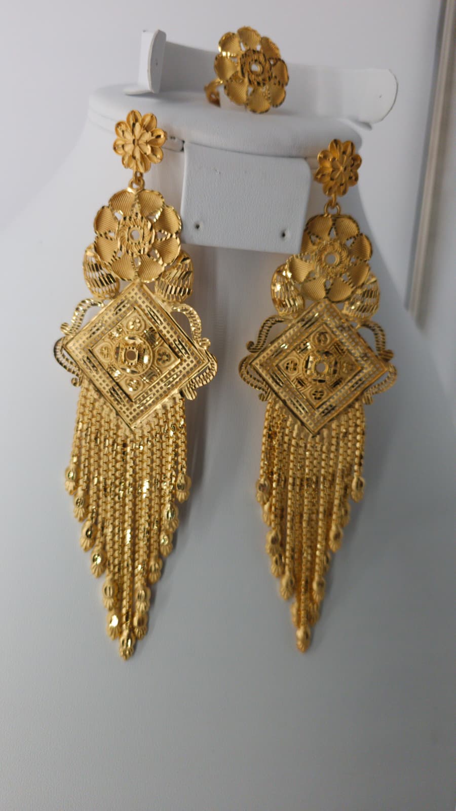 2-Piece Gold-Plated Earrings & Ring Set - E47