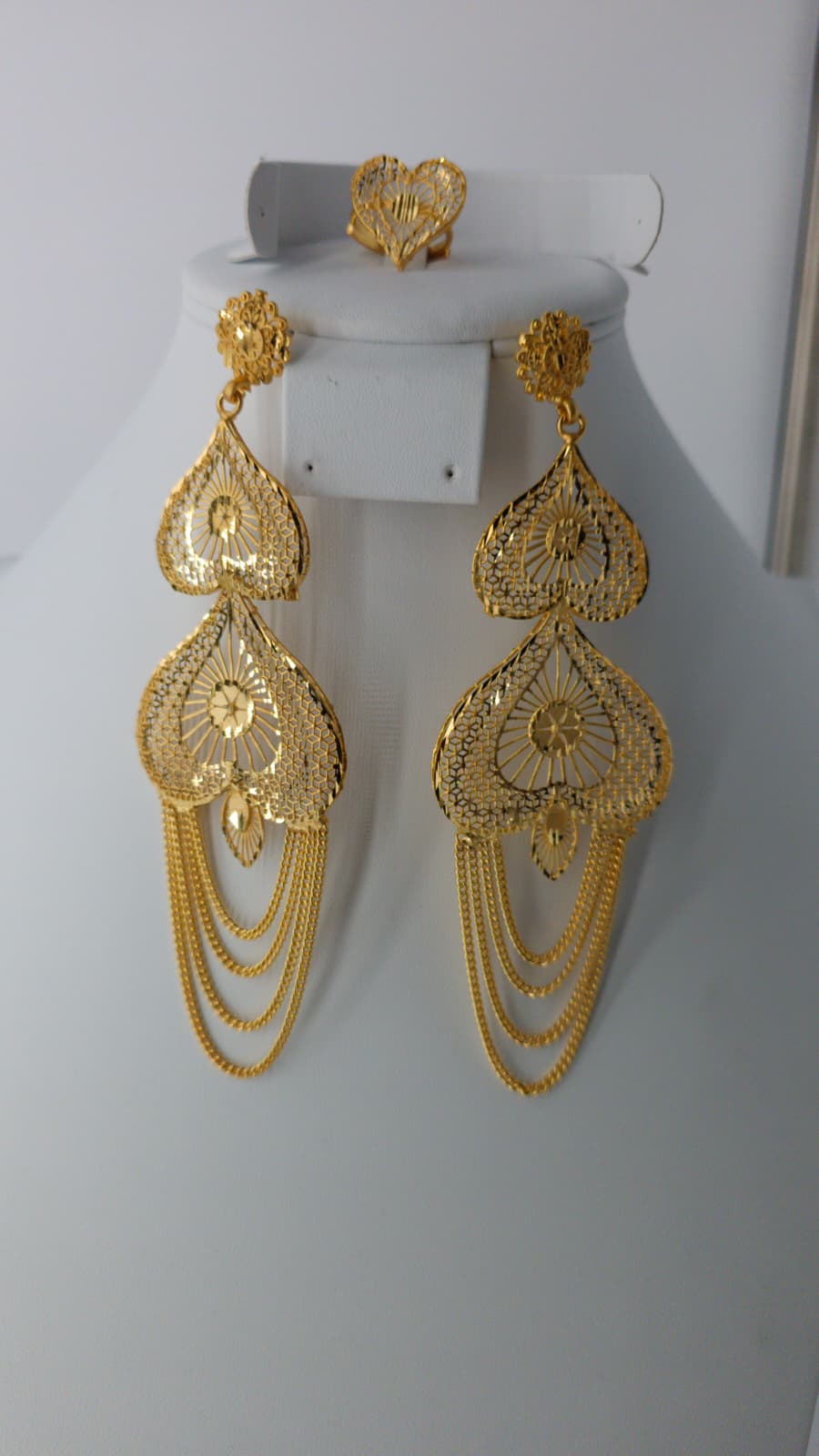 2-Piece Gold-Plated Earrings & Ring Set - E56