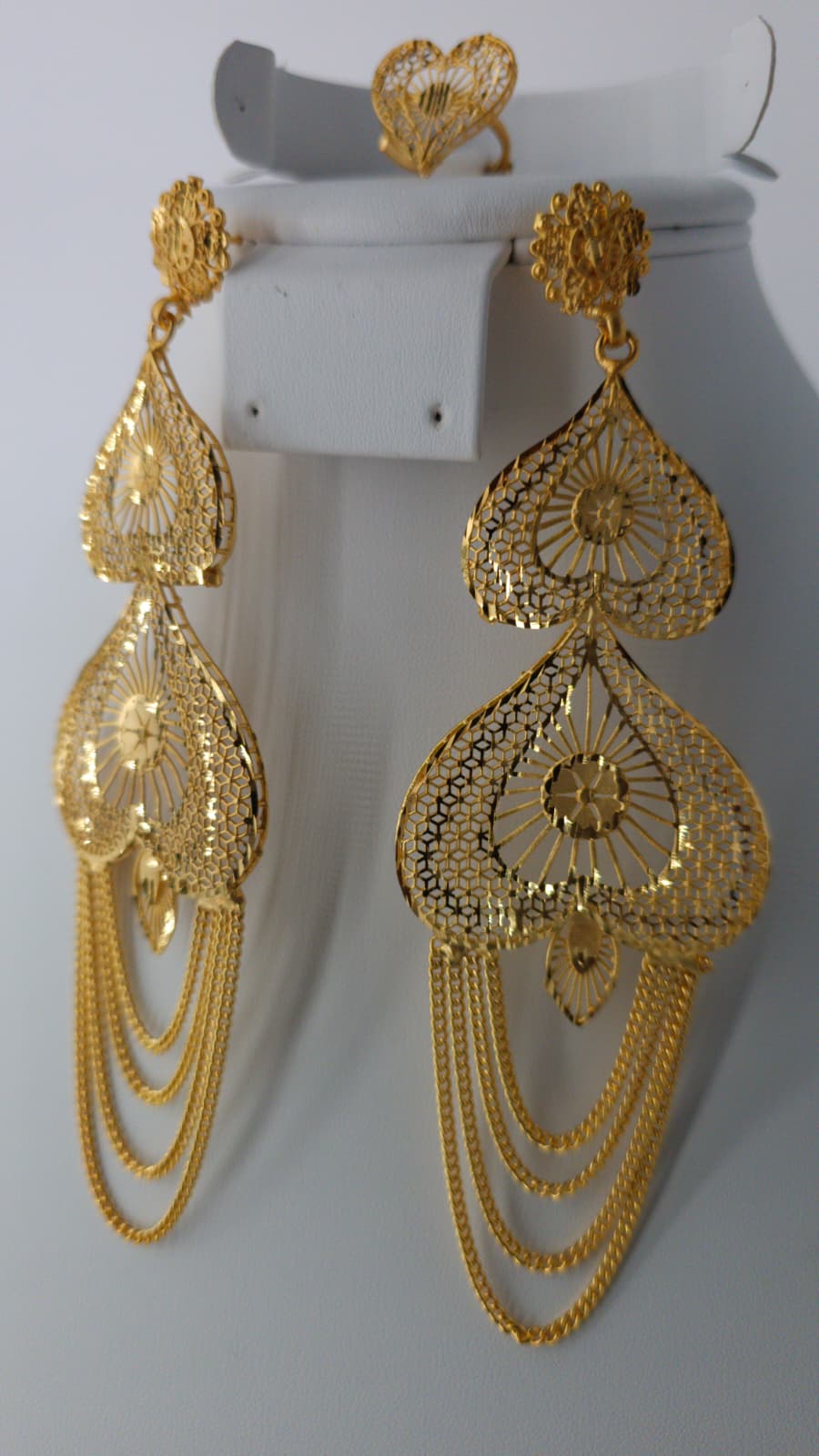 2-Piece Gold-Plated Earrings & Ring Set - E56