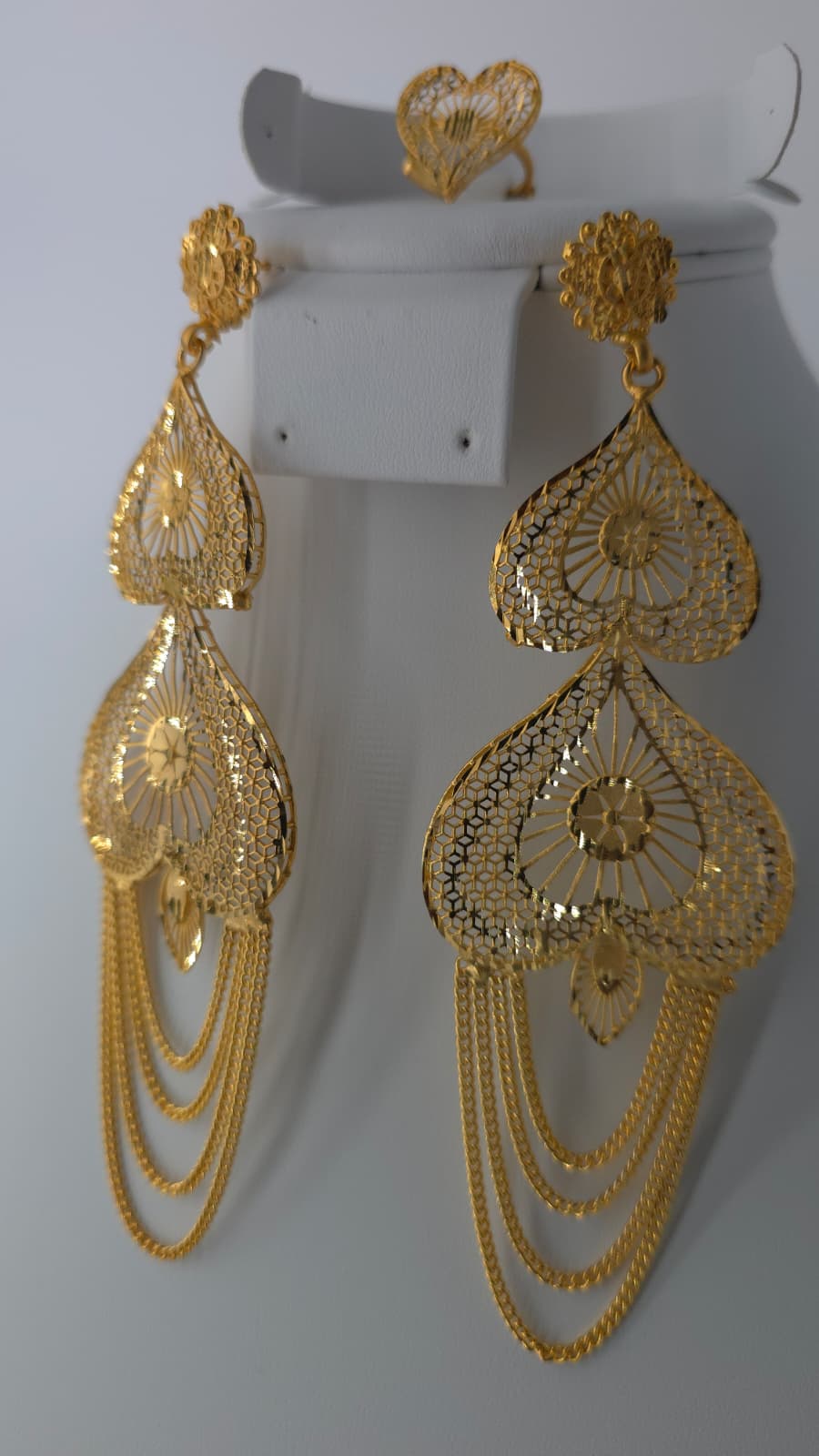 2-Piece Gold-Plated Earrings & Ring Set - E56