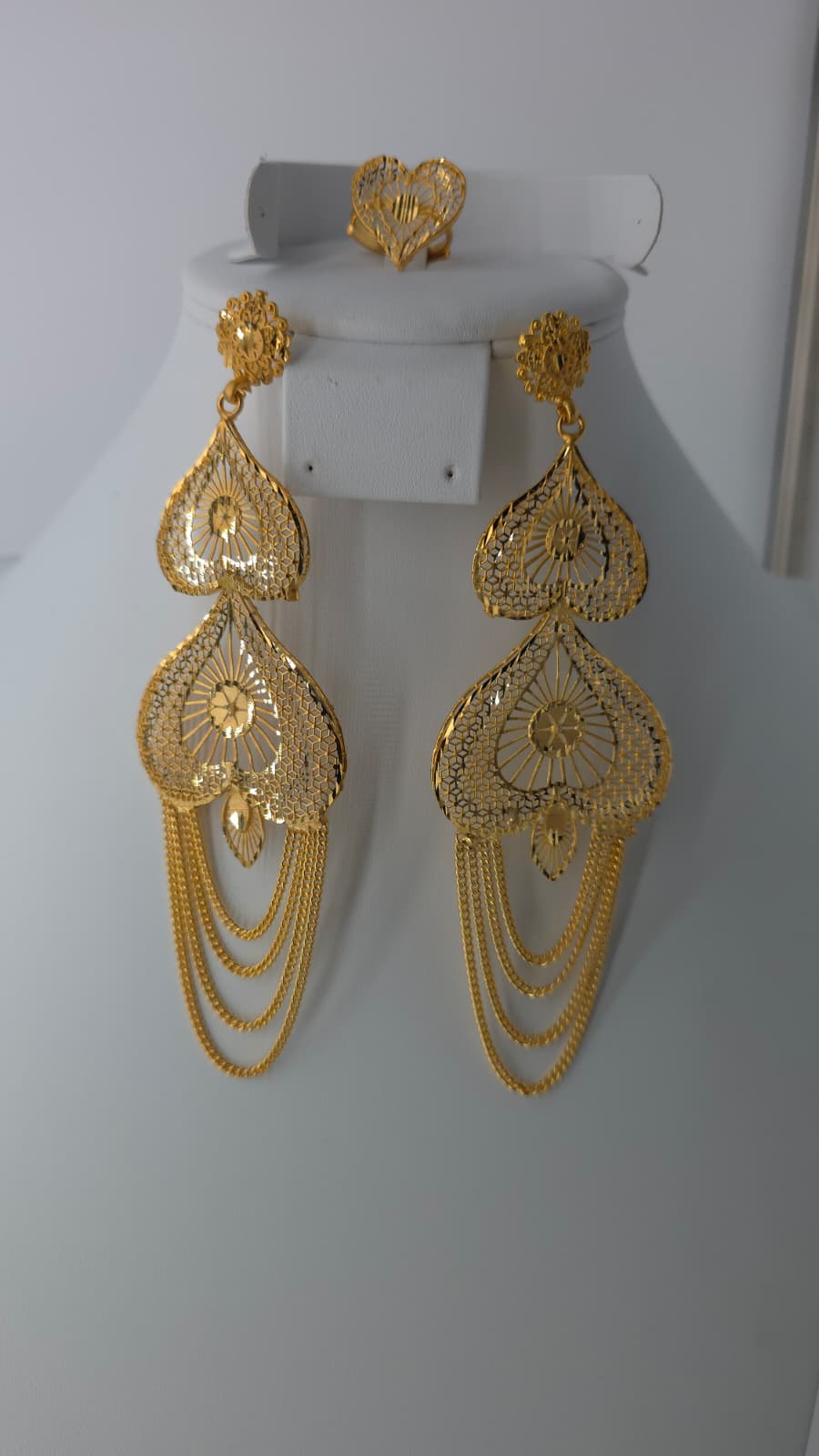 2-Piece Gold-Plated Earrings & Ring Set - E56