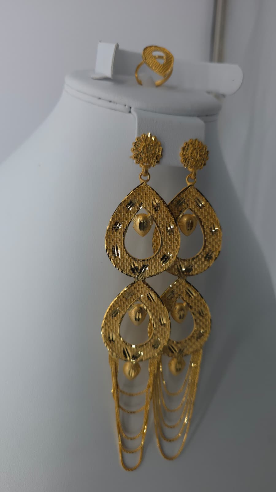 2-Piece Gold-Plated Earrings & Ring Set - E63