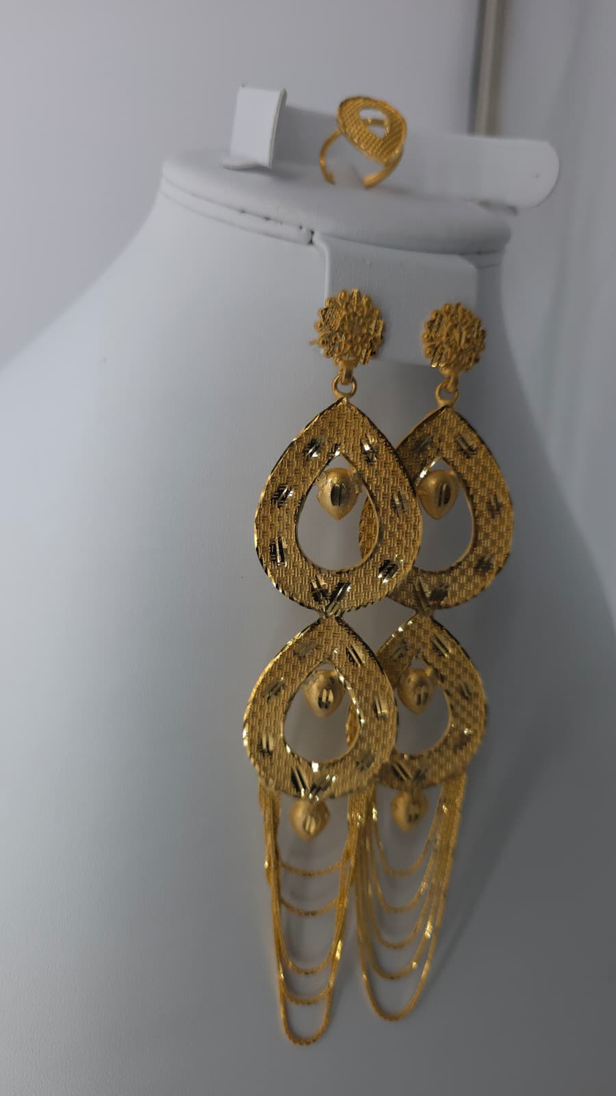 2-Piece Gold-Plated Earrings & Ring Set - E63