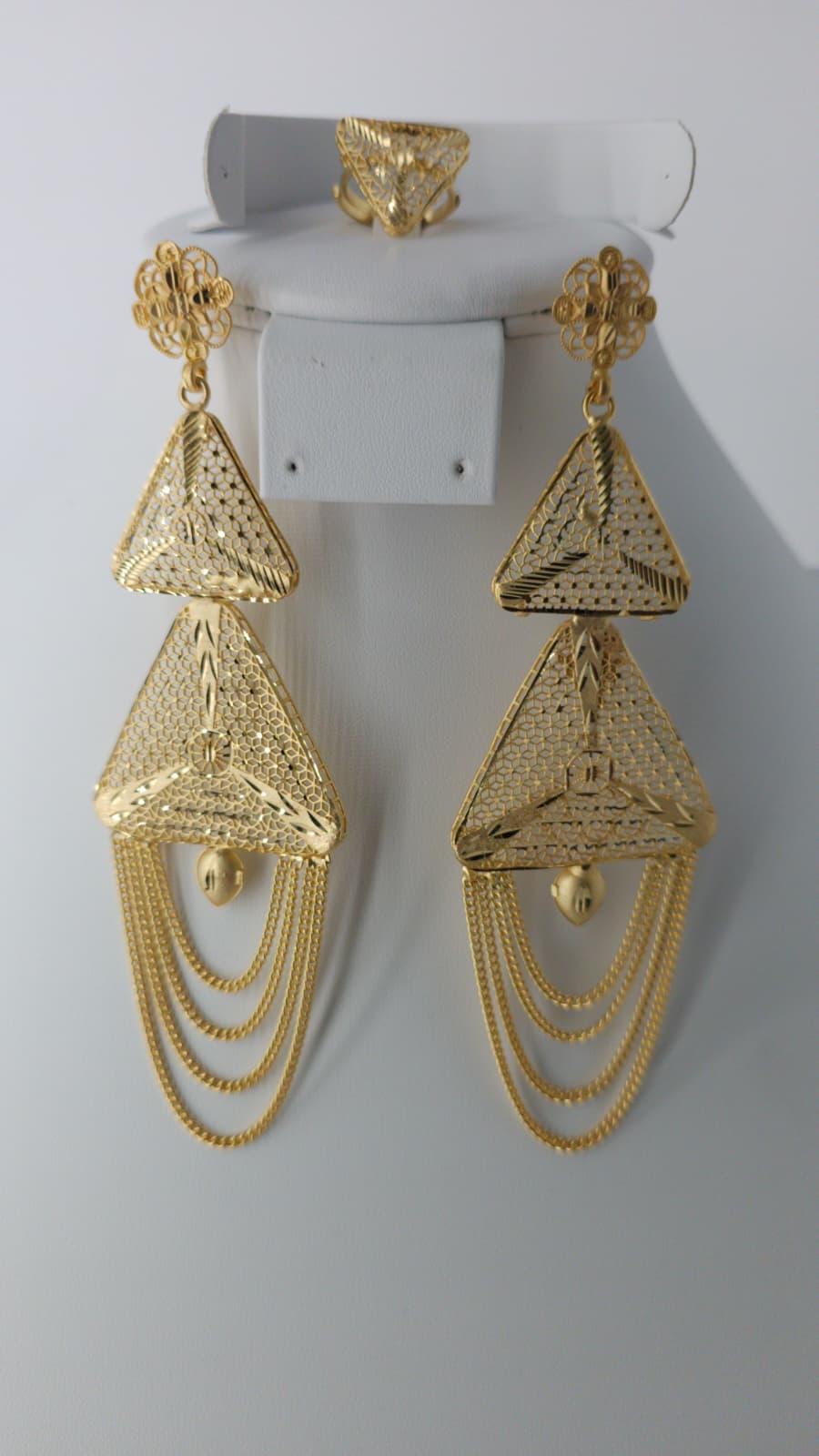 2-Piece Gold-Plated Earrings & Ring Set - E69
