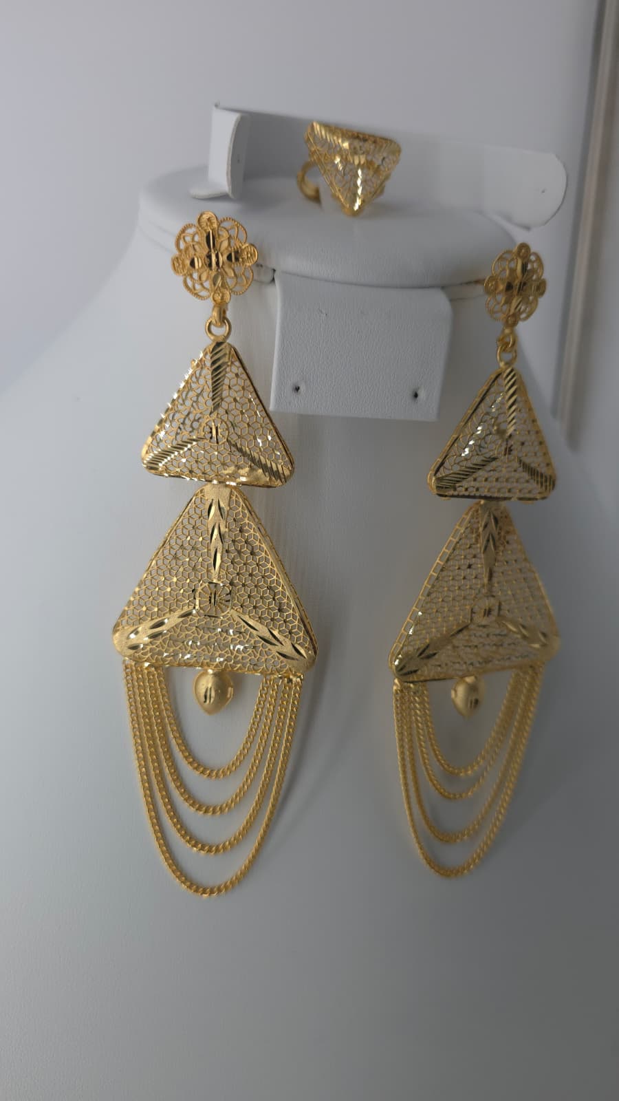 2-Piece Gold-Plated Earrings & Ring Set - E69