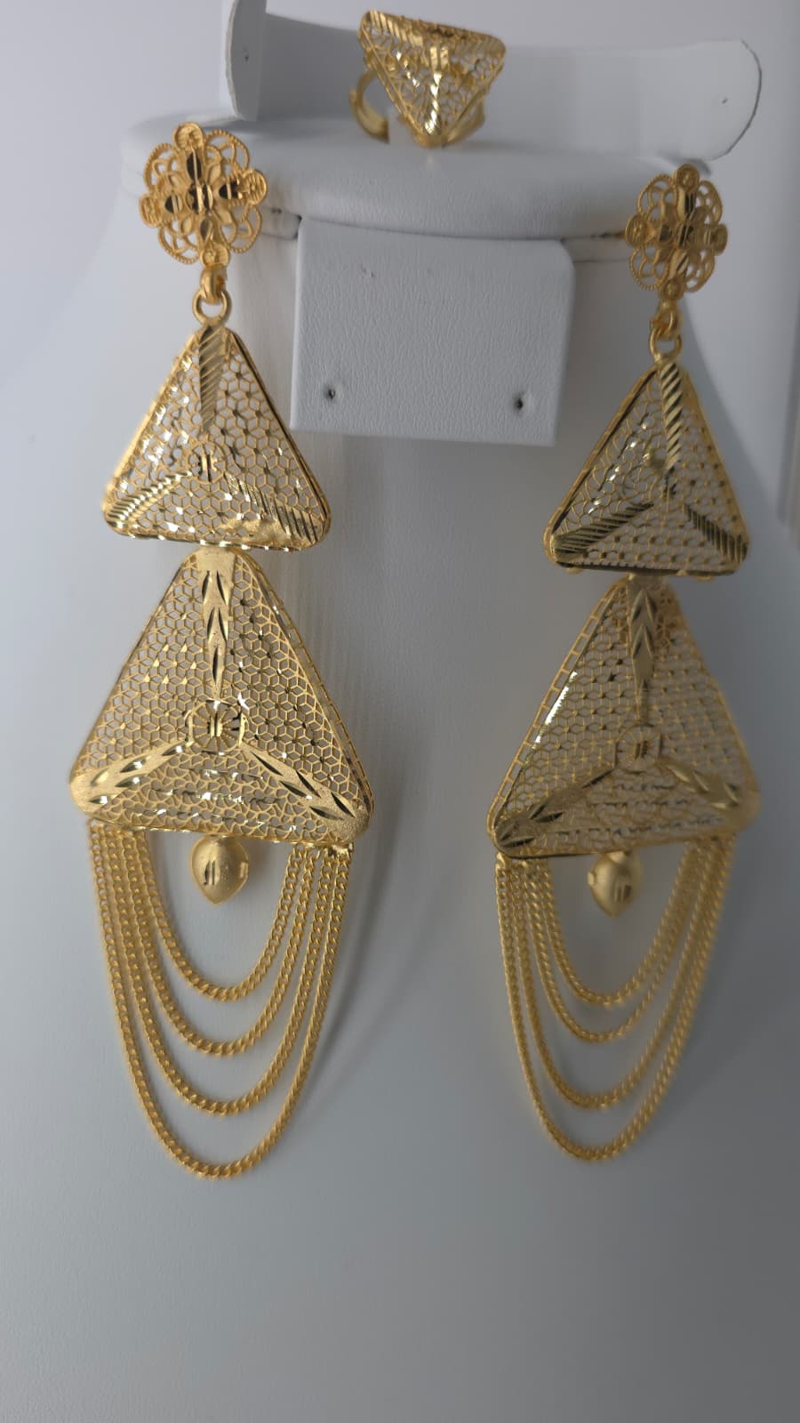 2-Piece Gold-Plated Earrings & Ring Set - E69