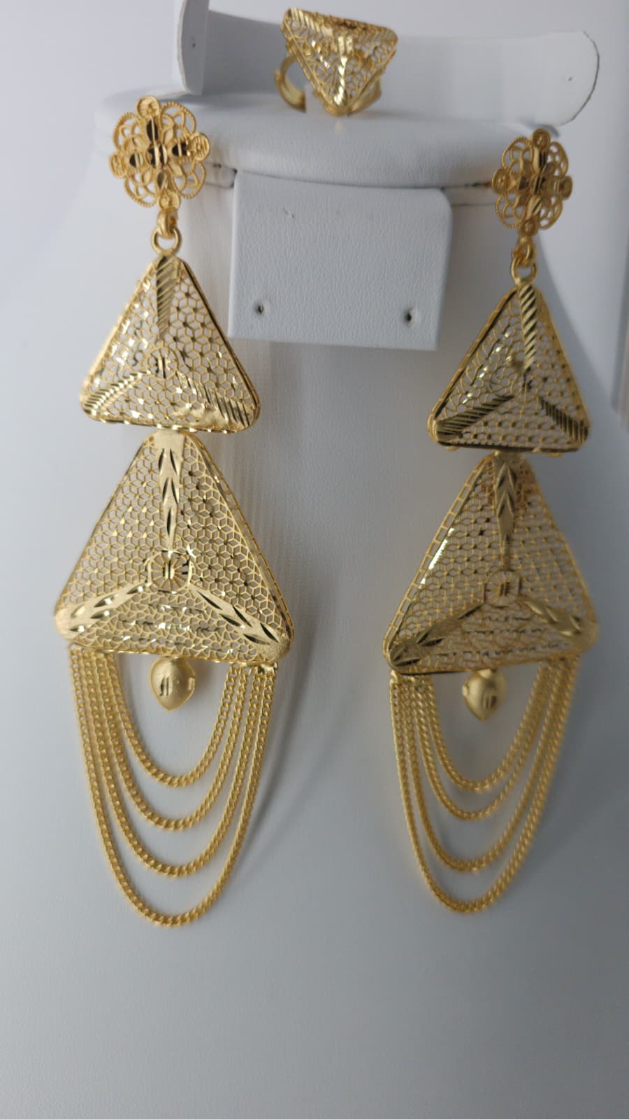 2-Piece Gold-Plated Earrings & Ring Set - E69
