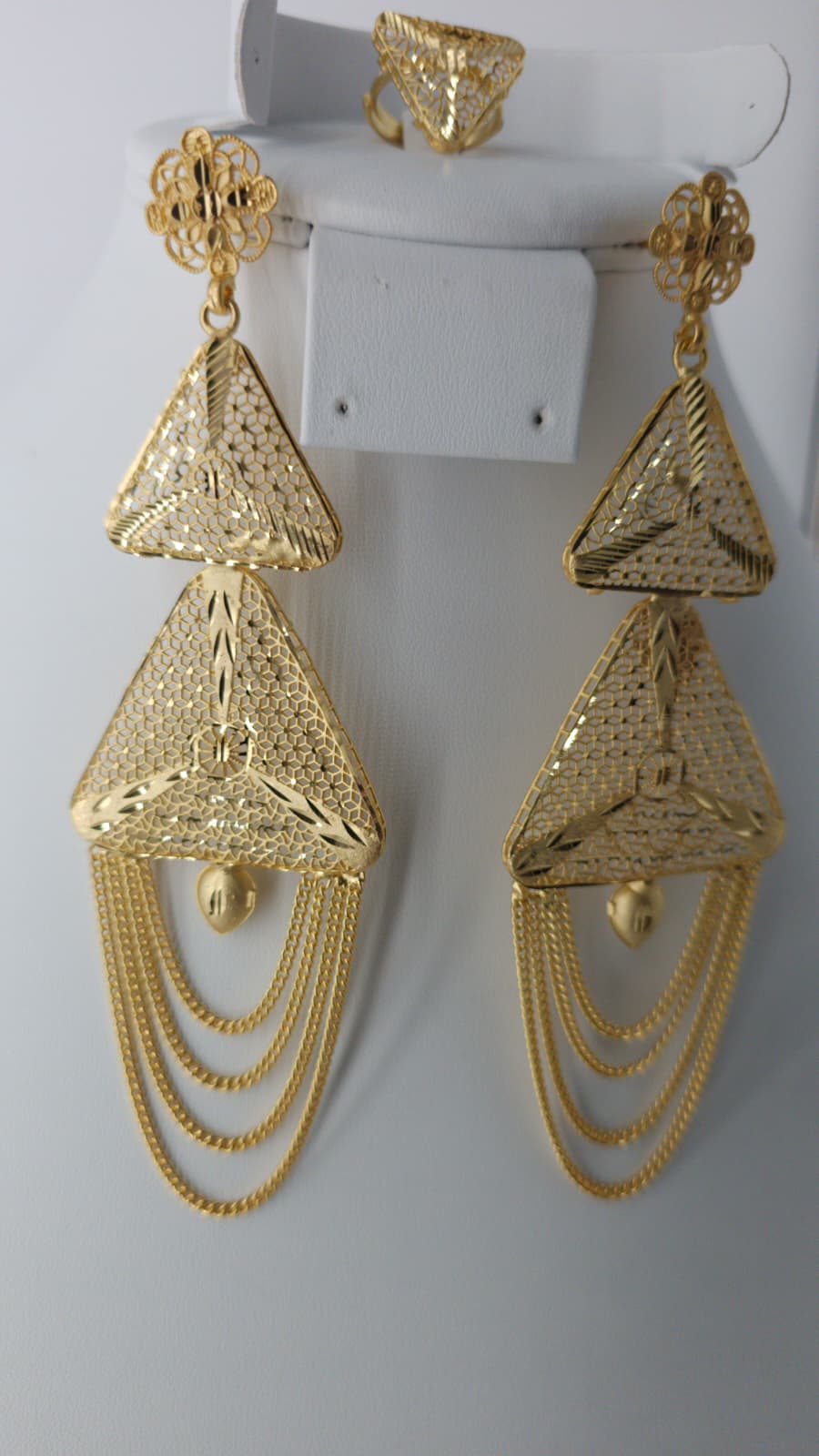 2-Piece Gold-Plated Earrings & Ring Set - E69