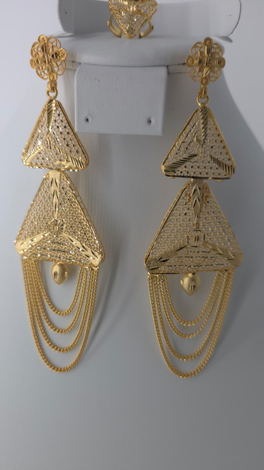 2-Piece Gold-Plated Earrings & Ring Set - E69