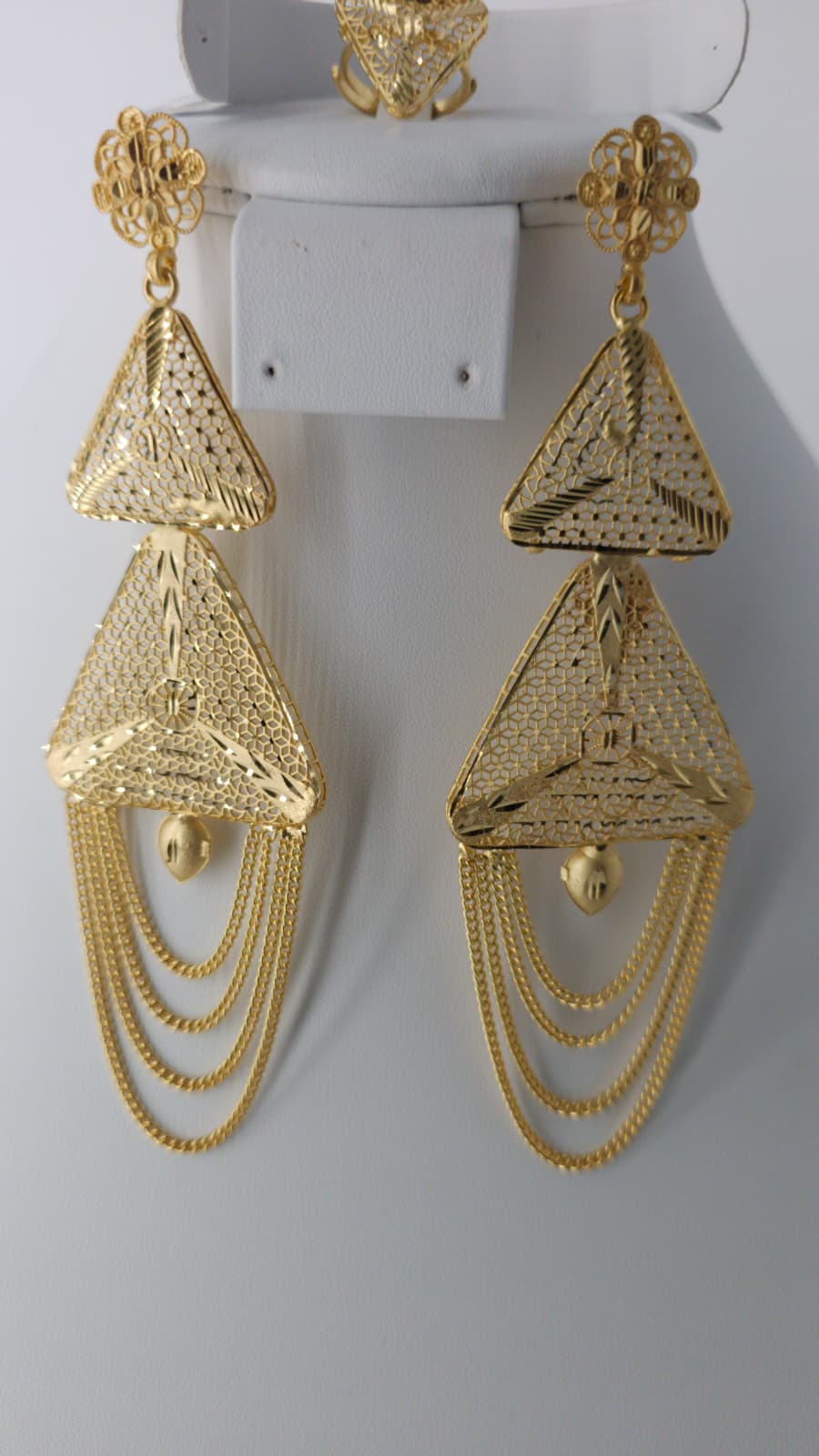 2-Piece Gold-Plated Earrings & Ring Set - E69