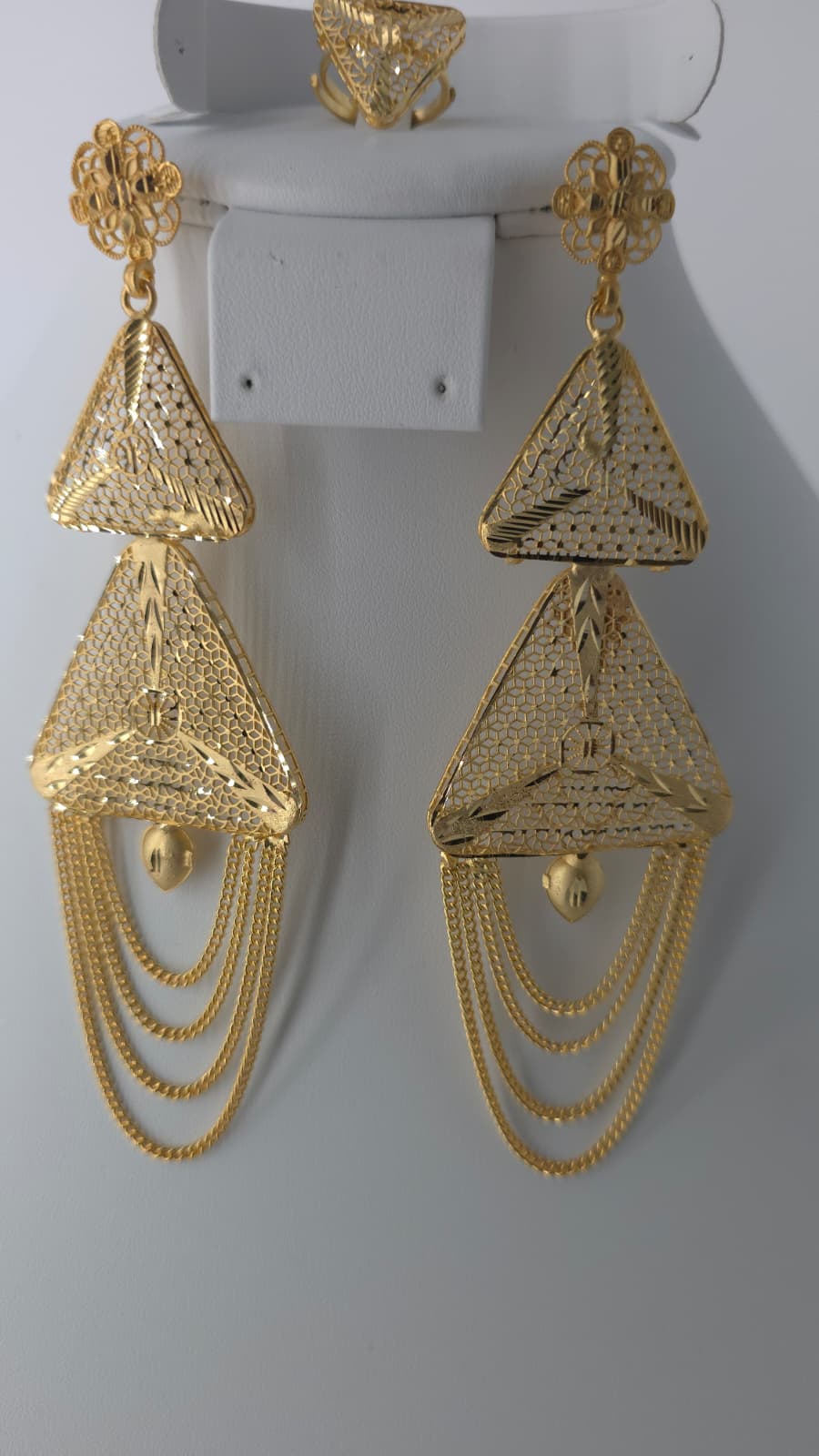 2-Piece Gold-Plated Earrings & Ring Set - E69