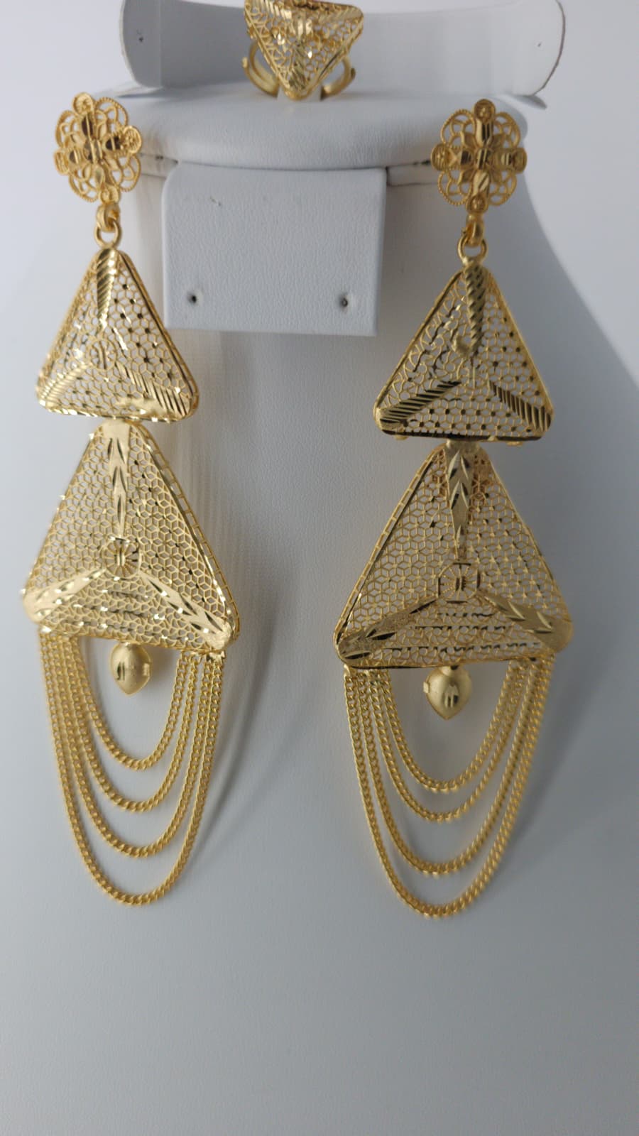 2-Piece Gold-Plated Earrings & Ring Set - E69