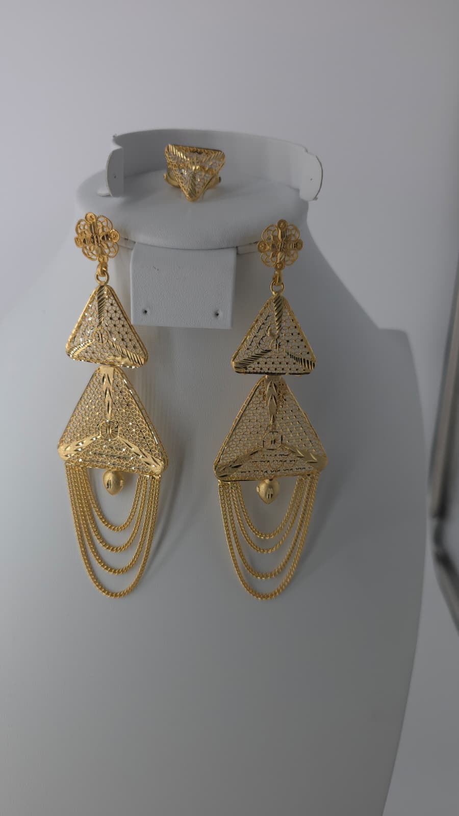 2-Piece Gold-Plated Earrings & Ring Set - E69