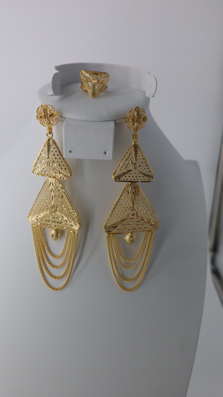 2-Piece Gold-Plated Earrings & Ring Set - E69