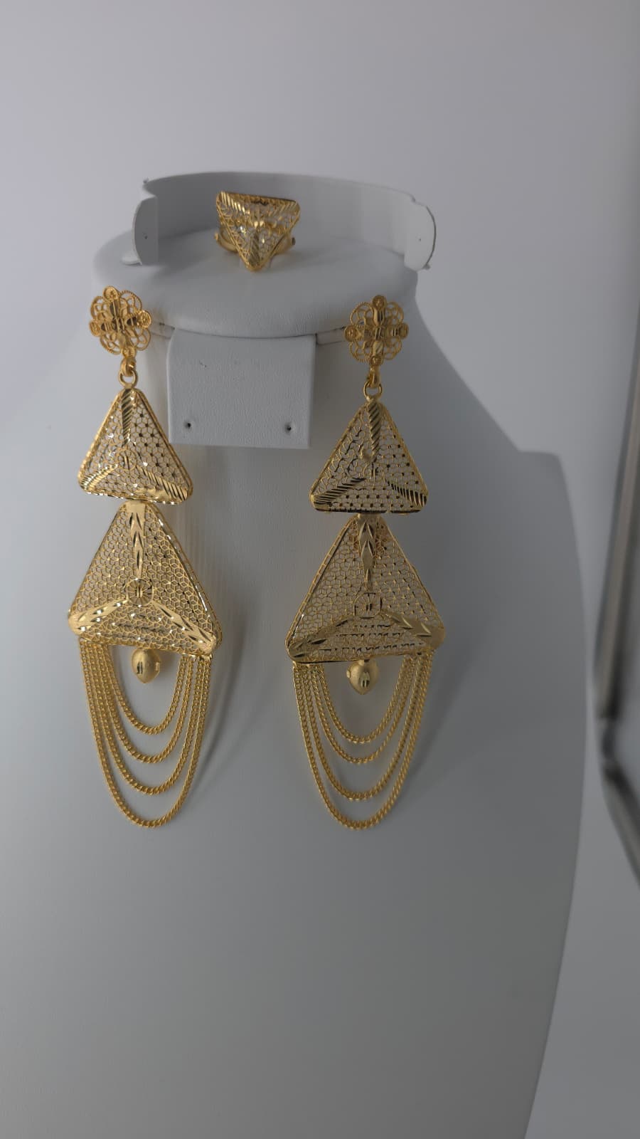 2-Piece Gold-Plated Earrings & Ring Set - E69