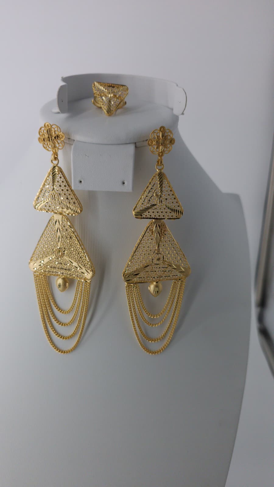 2-Piece Gold-Plated Earrings & Ring Set - E69