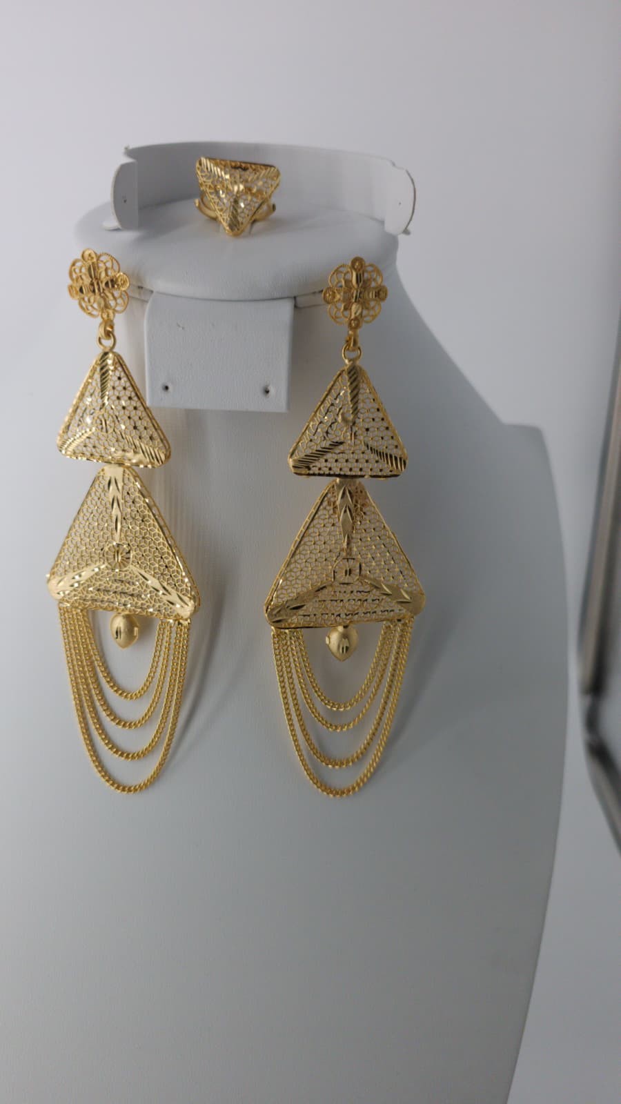 2-Piece Gold-Plated Earrings & Ring Set - E69