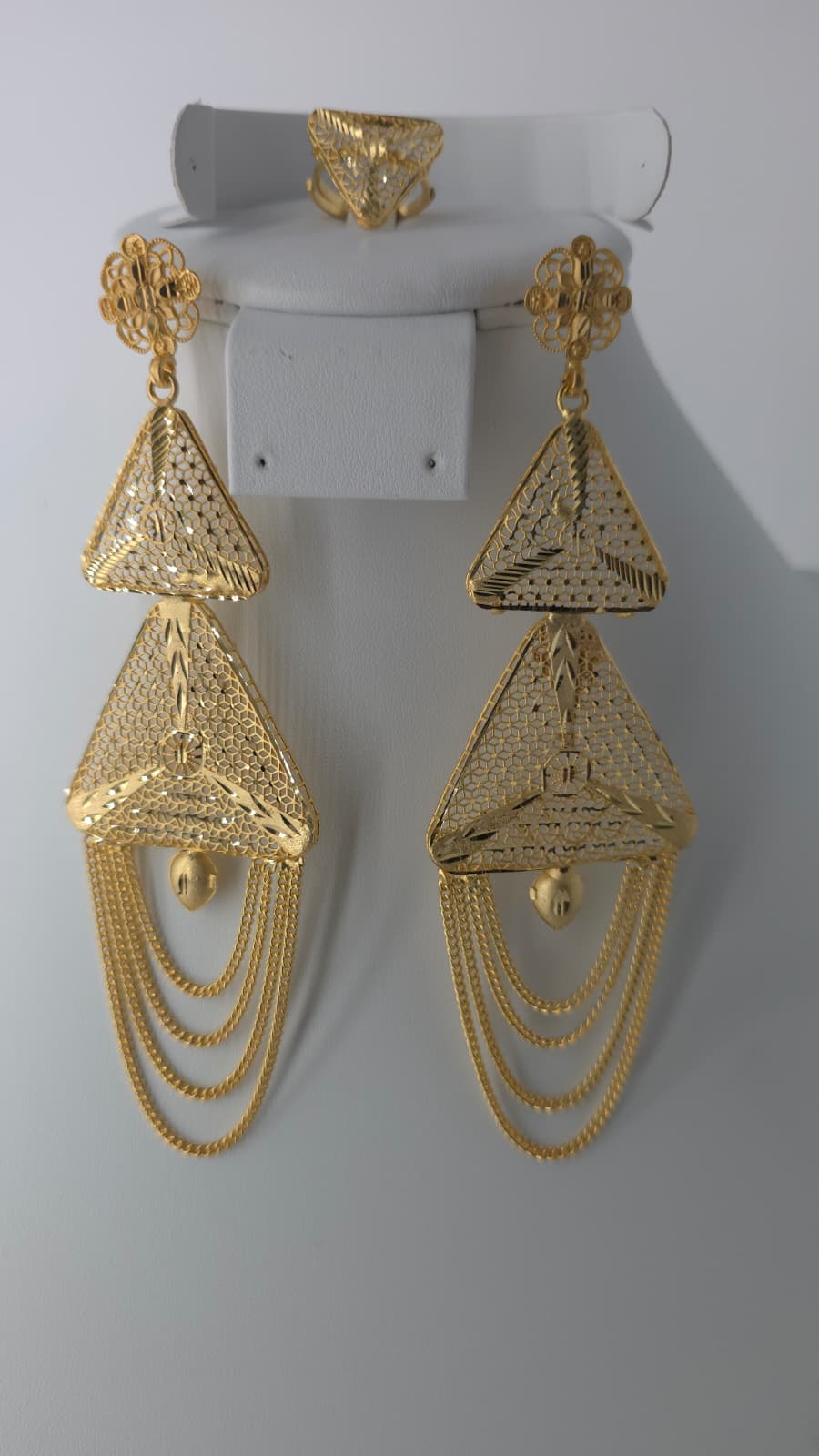 2-Piece Gold-Plated Earrings & Ring Set - E69