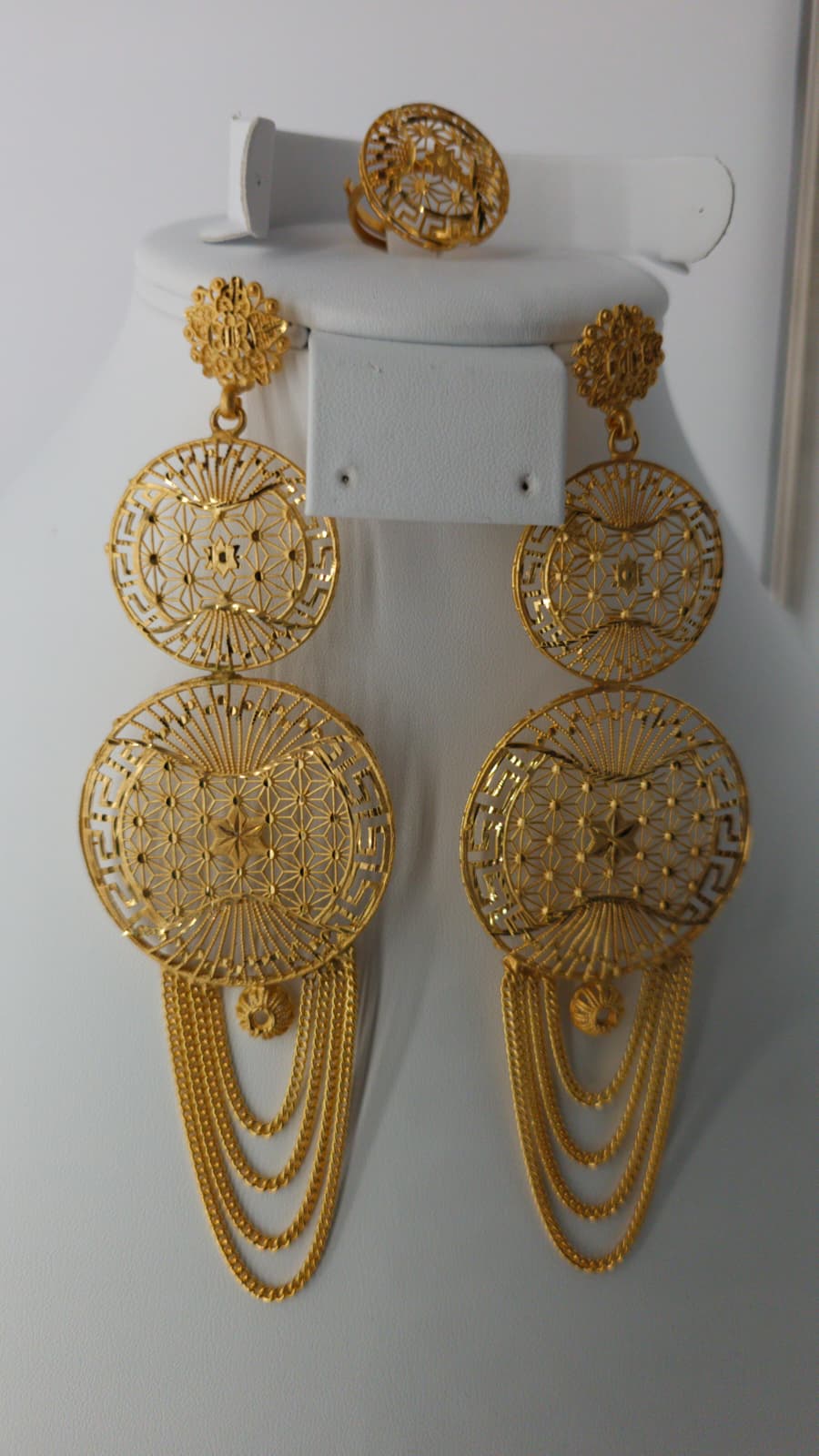 2-Piece Gold-Plated Earrings & Ring Set - E74