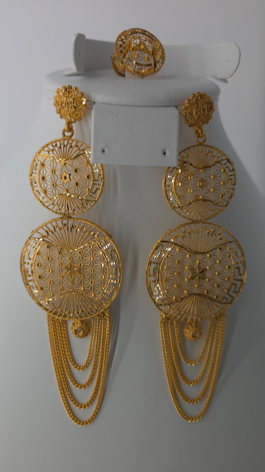 2-Piece Gold-Plated Earrings & Ring Set - E74