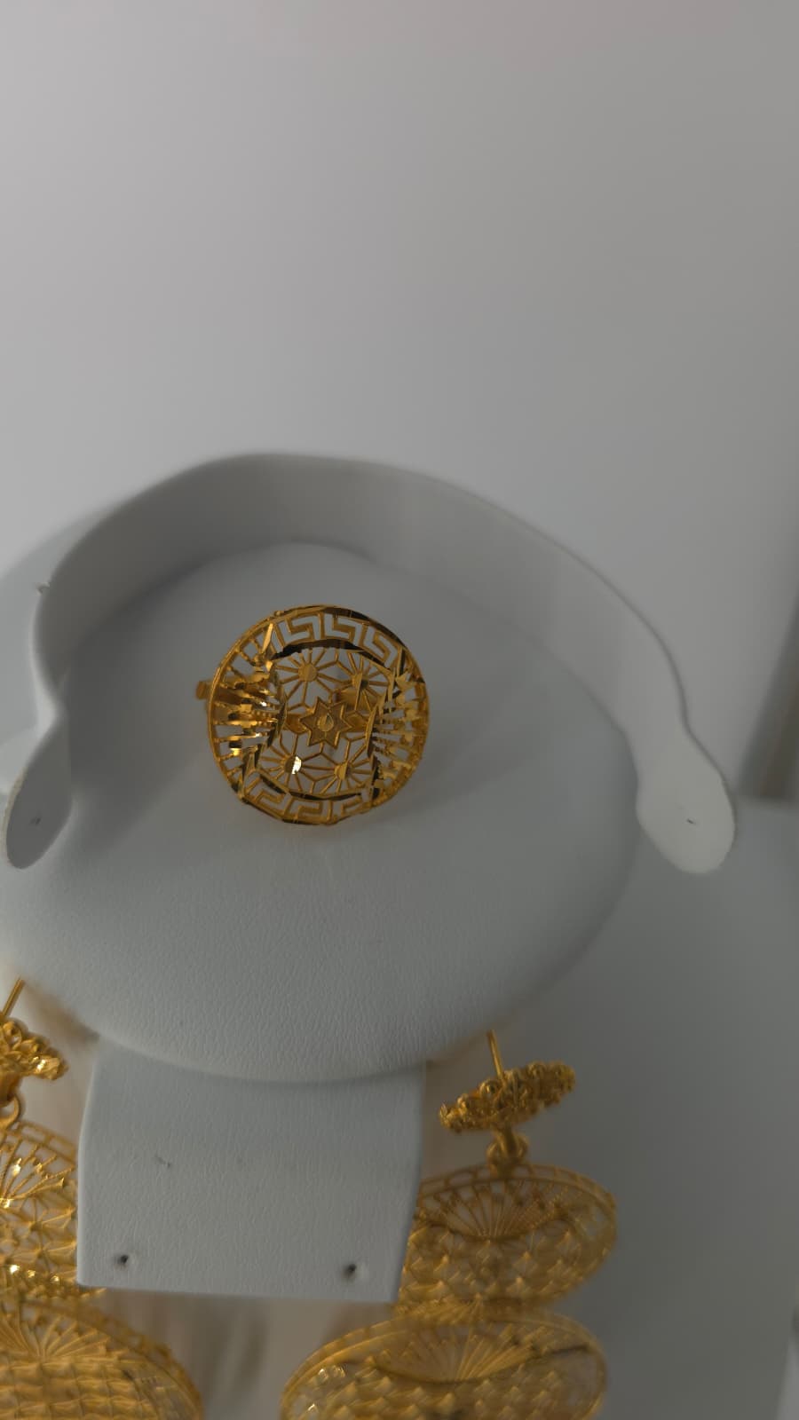2-Piece Gold-Plated Earrings & Ring Set - E74