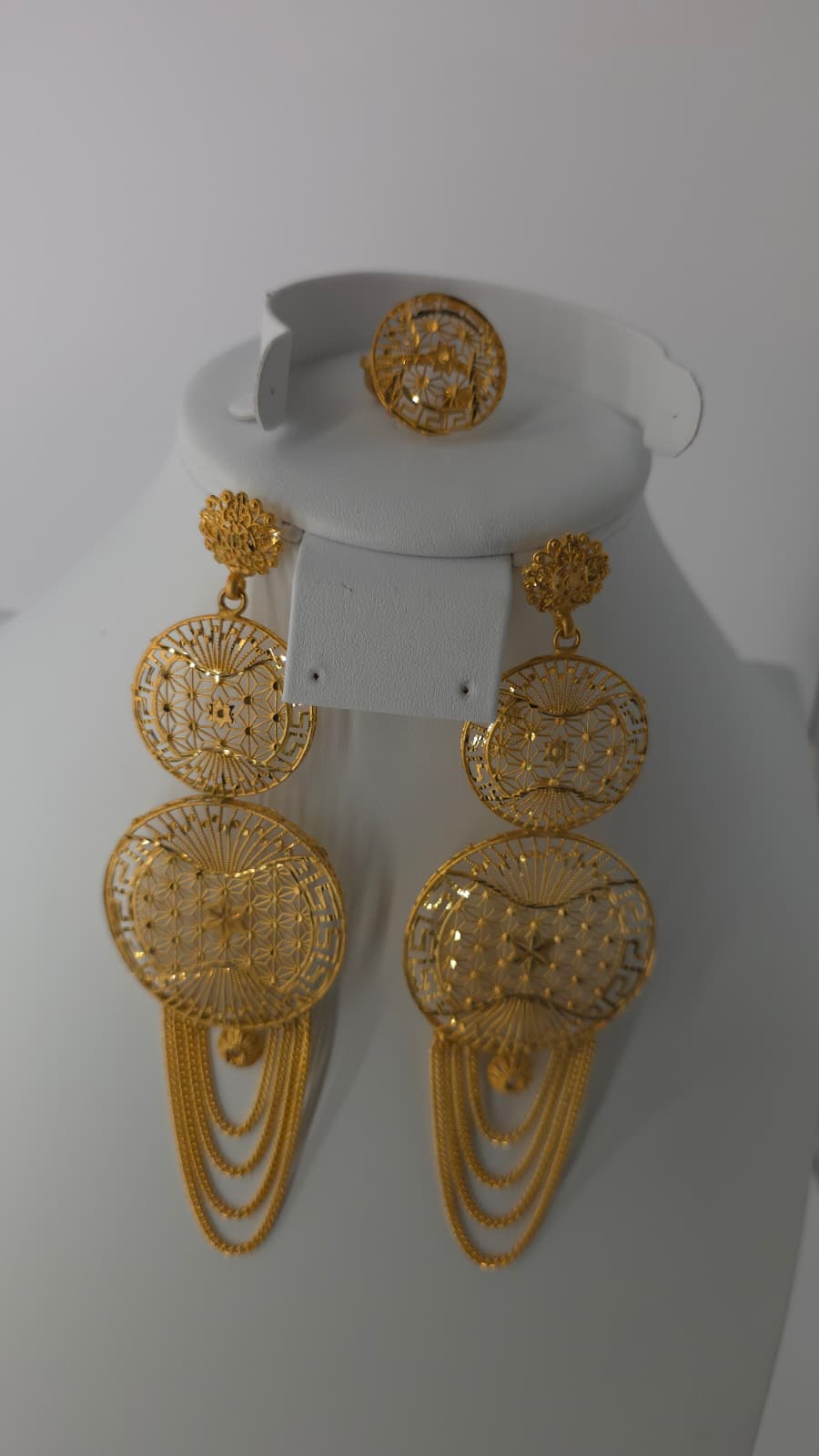 2-Piece Gold-Plated Earrings & Ring Set - E74