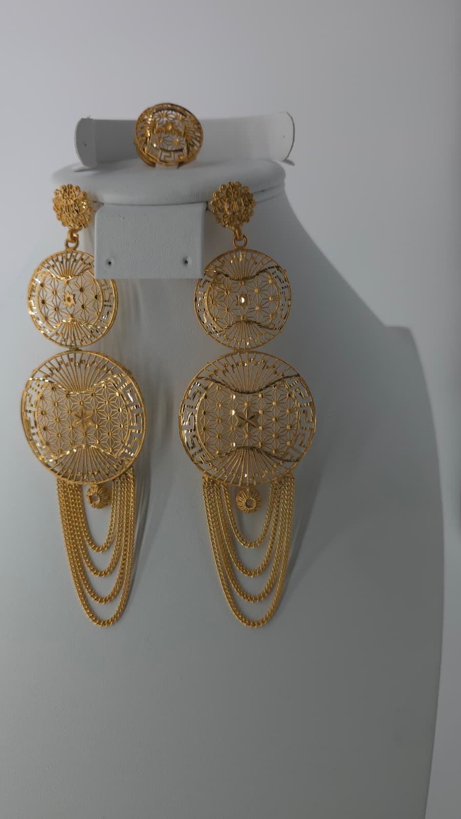 2-Piece Gold-Plated Earrings & Ring Set - E74