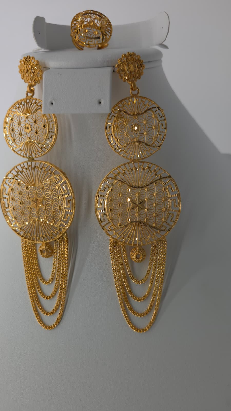 2-Piece Gold-Plated Earrings & Ring Set - E74