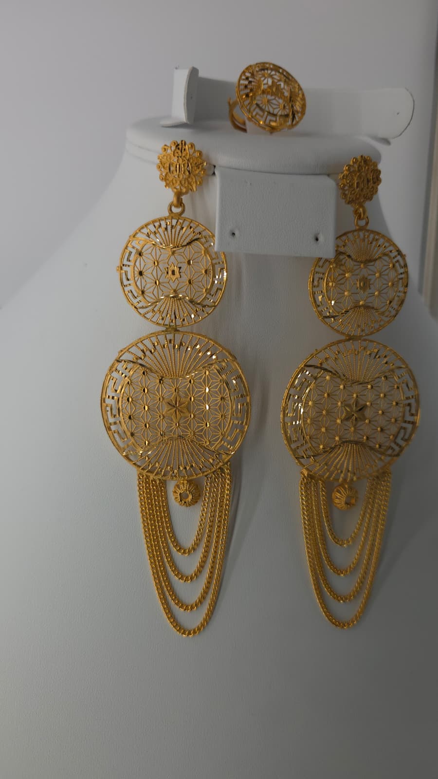2-Piece Gold-Plated Earrings & Ring Set - E74
