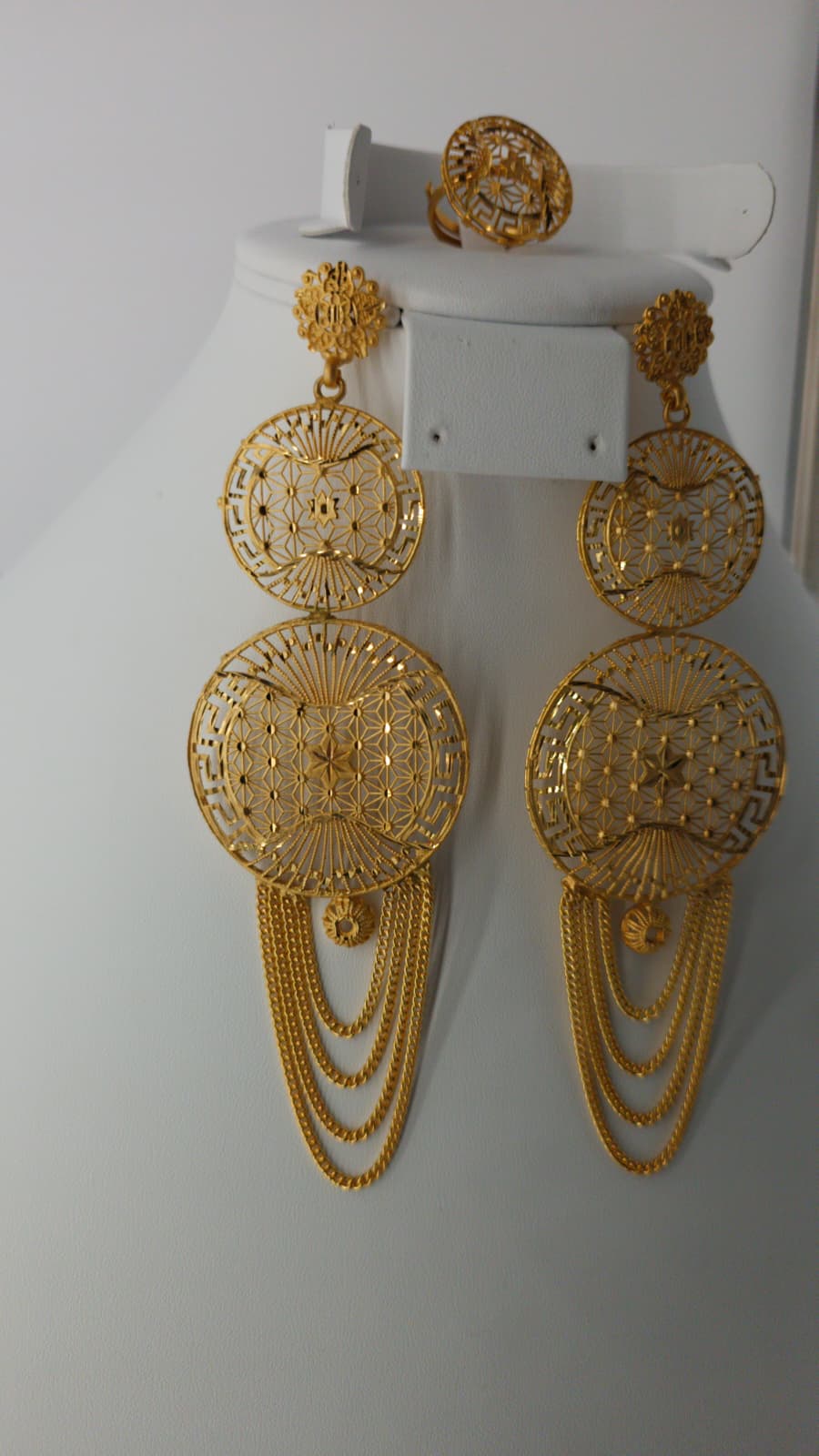 2-Piece Gold-Plated Earrings & Ring Set - E74