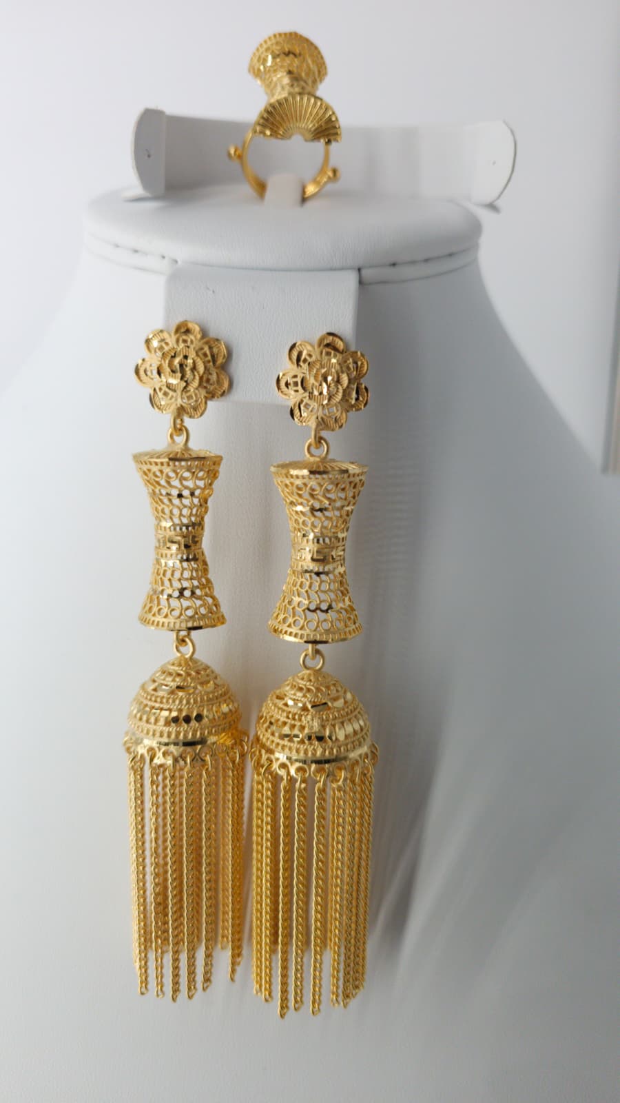 2-Piece Gold-Plated Earrings & Ring Set - E87