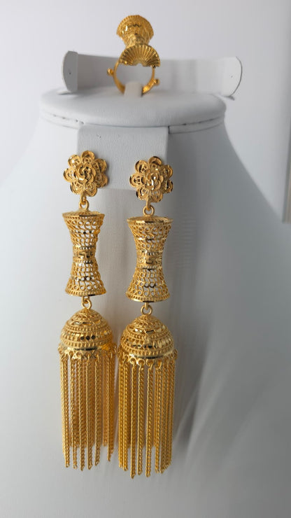 2-Piece Gold-Plated Earrings & Ring Set - E87