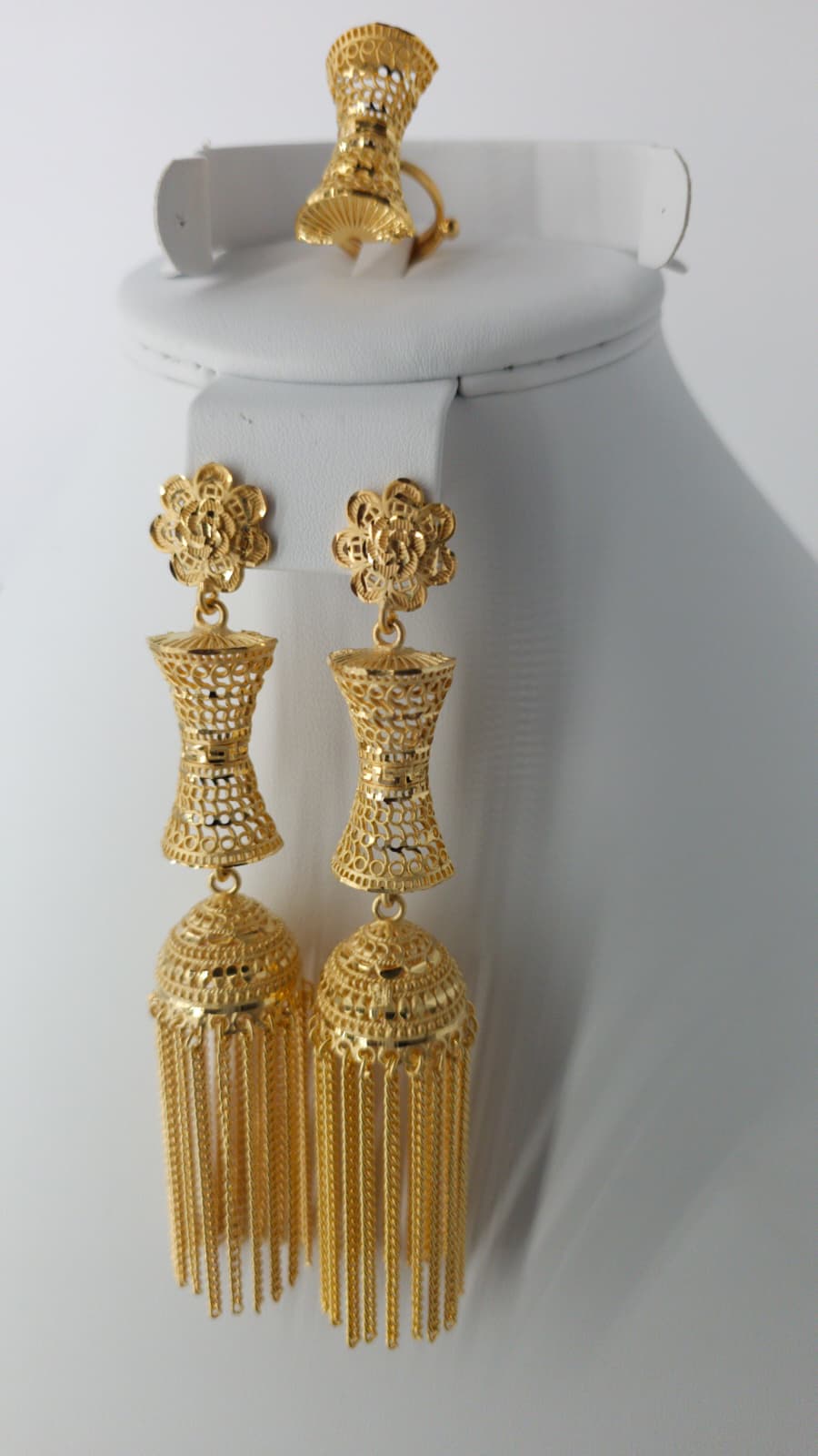2-Piece Gold-Plated Earrings & Ring Set - E87