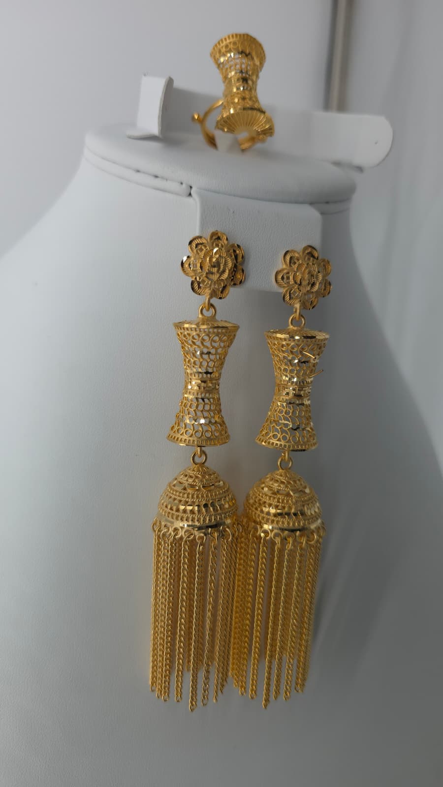 2-Piece Gold-Plated Earrings & Ring Set - E87