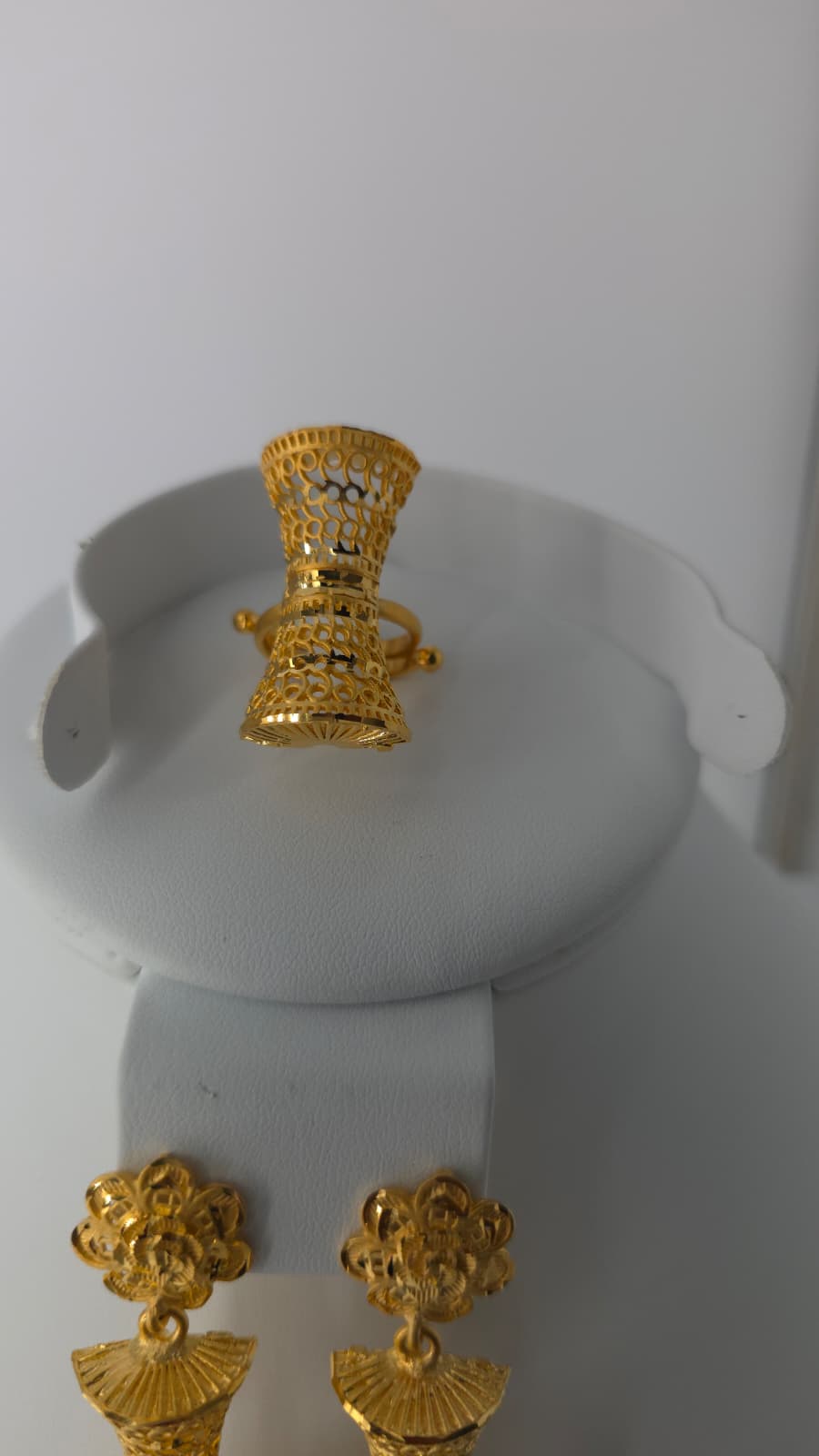 2-Piece Gold-Plated Earrings & Ring Set - E87