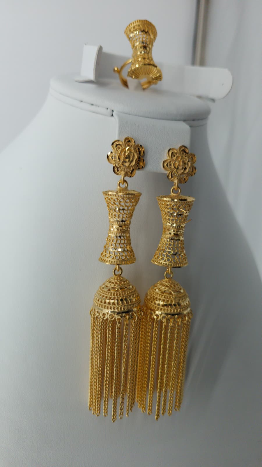 2-Piece Gold-Plated Earrings & Ring Set - E87