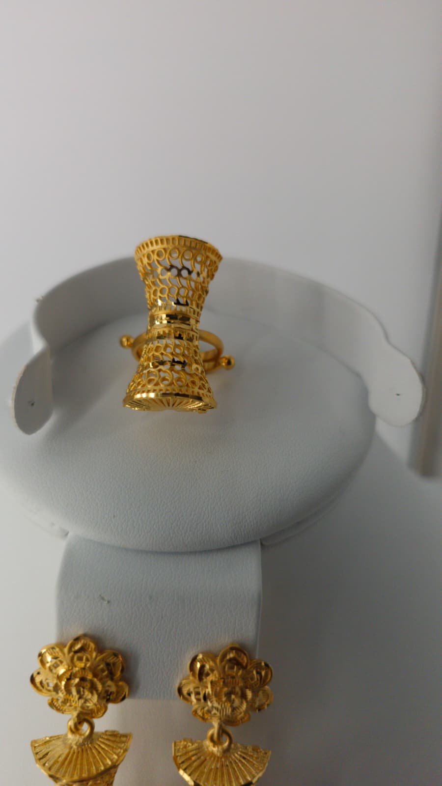 2-Piece Gold-Plated Earrings & Ring Set - E87