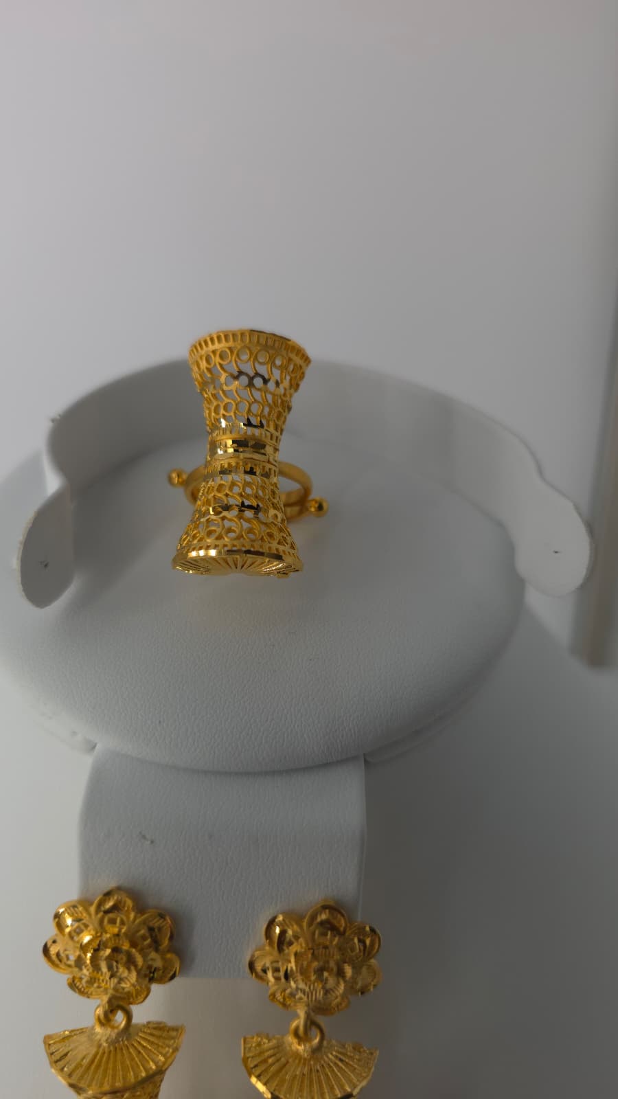 2-Piece Gold-Plated Earrings & Ring Set - E87