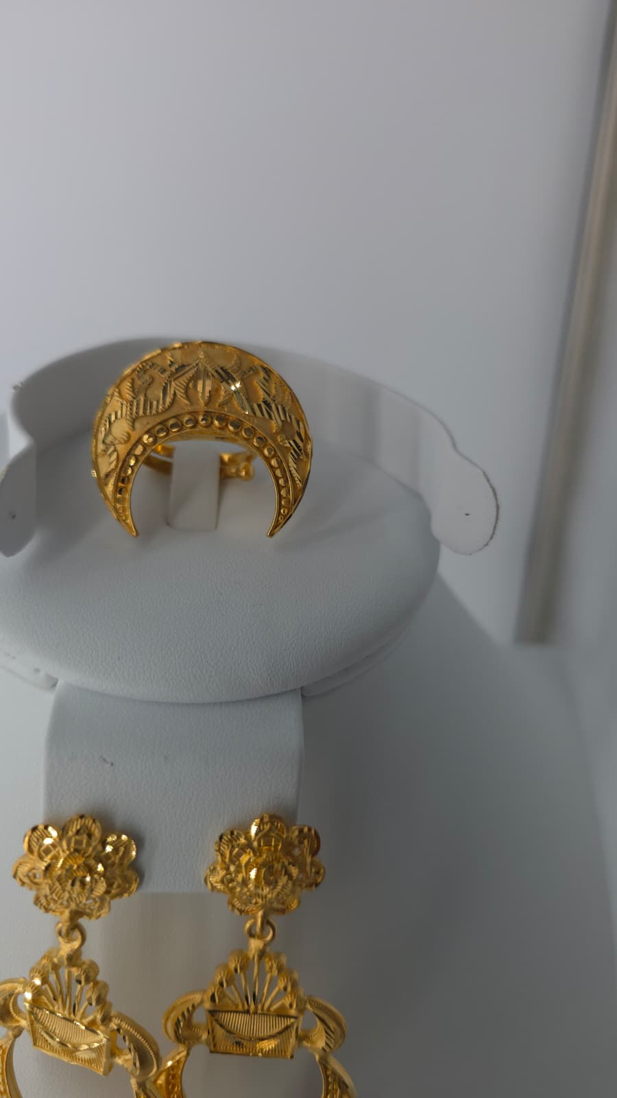 2-Piece Gold-Plated Earrings & Ring Set - E90